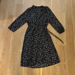 All Saints Sheer Black Dress with Pink Floral Pattern used